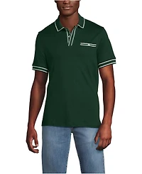 Lands' End Men's Short Sleeve Tipped Welt Pocket Supima Polo