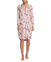 Lands' End Women's Flannel Long Sleeve Sleepshirt Nightgown