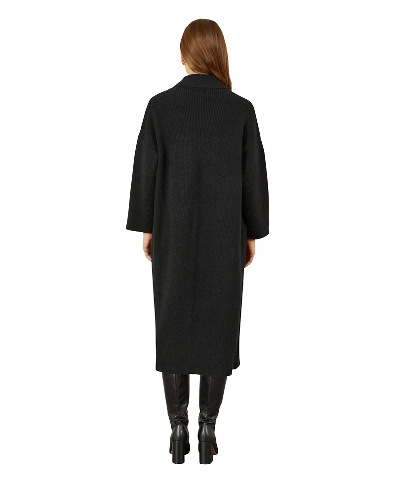 Yumi Women's Knitted Maxi Cardigan With Pockets
