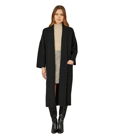 Yumi Women's Knitted Maxi Cardigan With Pockets