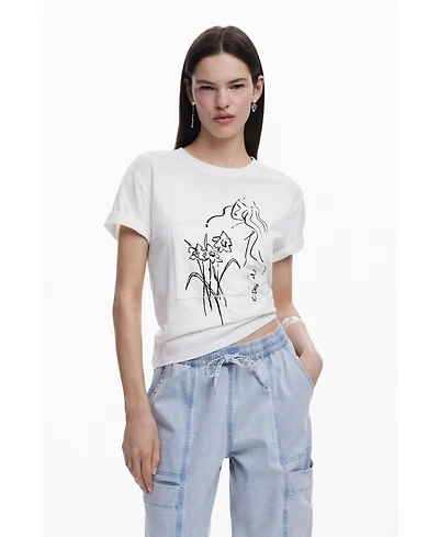 Desigual Women's Floral T-shirt feminine silhouette