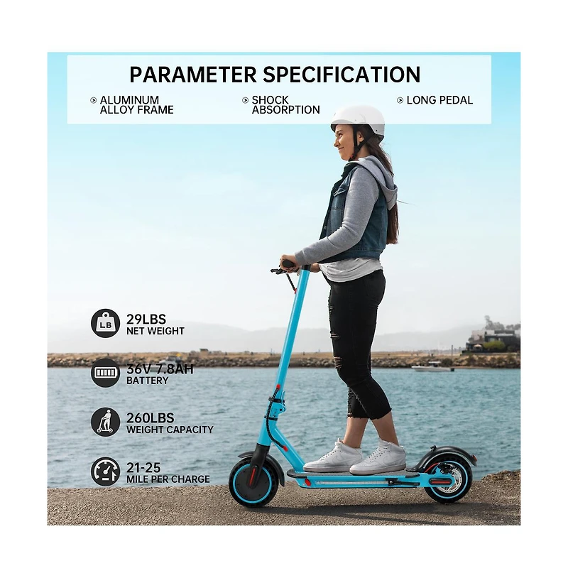 Artudatech 8.5-inch folding electric scooter with app, 350W, 35km range, 30km/h city commuting lights