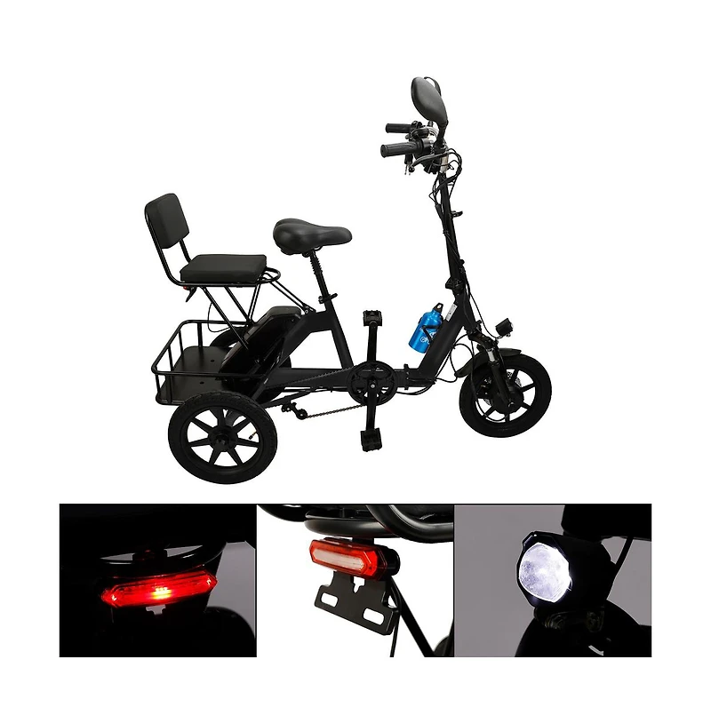 Artudatech Three Wheel Electric Tricycle for Adults 3 Motorized Folding E-Bike