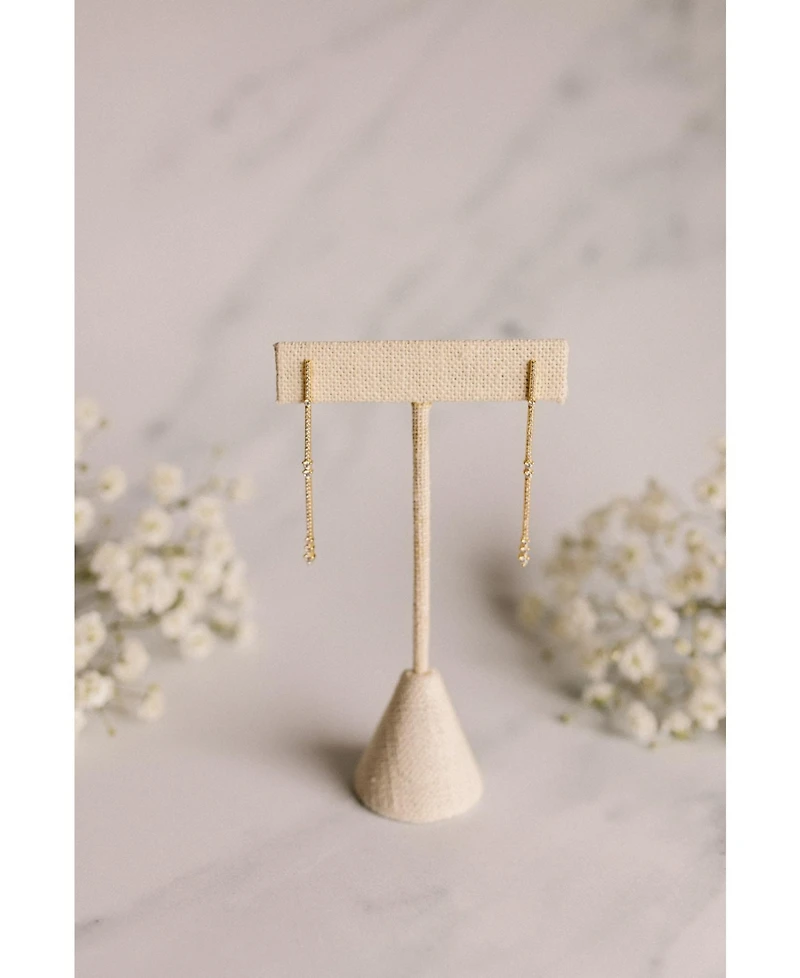 Untamed Petals Eternity Pave Linear Drop Earrings