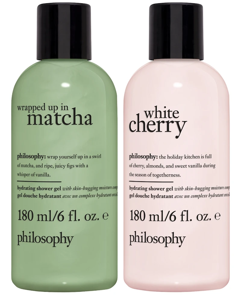 philosophy 2-Pc. White Cherry and Wrapped Up in Matcha Hydrating Shower Gel, Bubble Bath, & Shampoo Set, 6 oz.