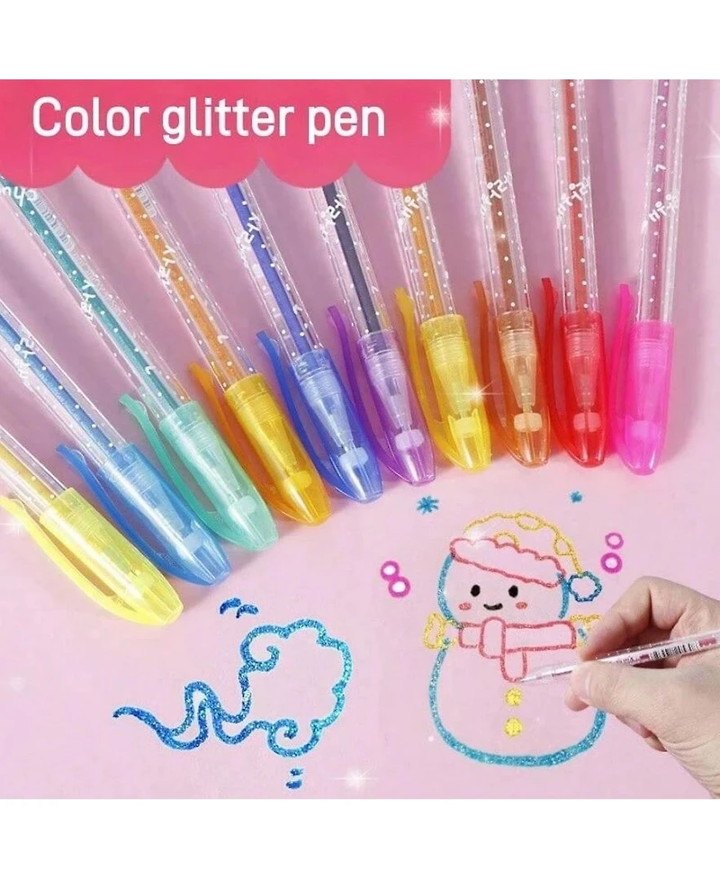 Htutwoo 48 Colors Colorful Metallic Gel Pens, Sparkling Highlighters For Drawing and Coloring, For Friends, Family, Classmates, Back To School