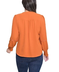 Ny Collection Women's V Neck Long Sleeve Knit Top