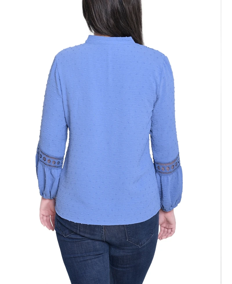 Ny Collection Women's Mandarin Collar Long Sleeve Top