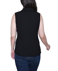 Ny Collection Women's V Neck Sleeveless Scuba Vest