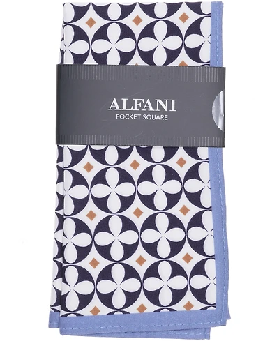 Alfani Men's Marrone Medallion Pocket Square, Macy's Exclusive