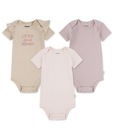 Huggies Baby Girls 3-Pack Short Sleeve Bodysuit Set