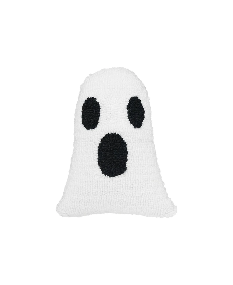 Ghost Shaped Halloween Hooked Small/Petite Accent Pillow, 8" x 10"