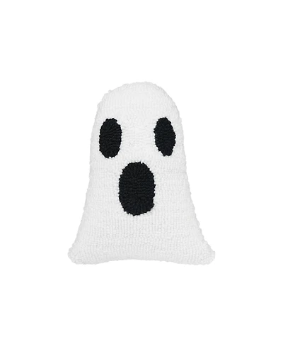 Ghost Shaped Halloween Hooked Small/Petite Accent Pillow, 8" x 10"