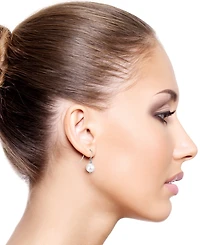 Macy's Cultured Freshwater Pearl (7-8mm) and Brilliance Beads Hook Earrings in Sterling Silver