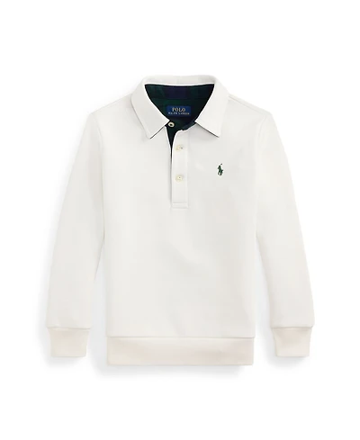 Polo Ralph Lauren Toddler and Little Boys Plaid-Trim Fleece Polo-Collar Sweatshirt