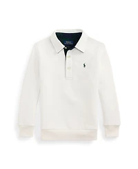 Polo Ralph Lauren Toddler and Little Boys Plaid-Trim Fleece Polo-Collar Sweatshirt