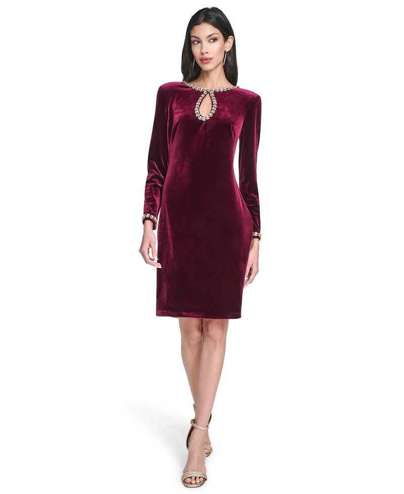 Vince Camuto Women's Beaded Cutout Long Sleeves Dress
