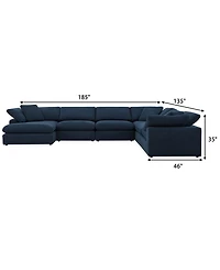 Furniture Fog 6-Pc. Fabric Chaise Sectional Sofa Set