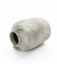 LuxenHome Rustic Old-World Gray with Brown 13.4-Inch Tall Round Terracotta Jug Vase with Handles