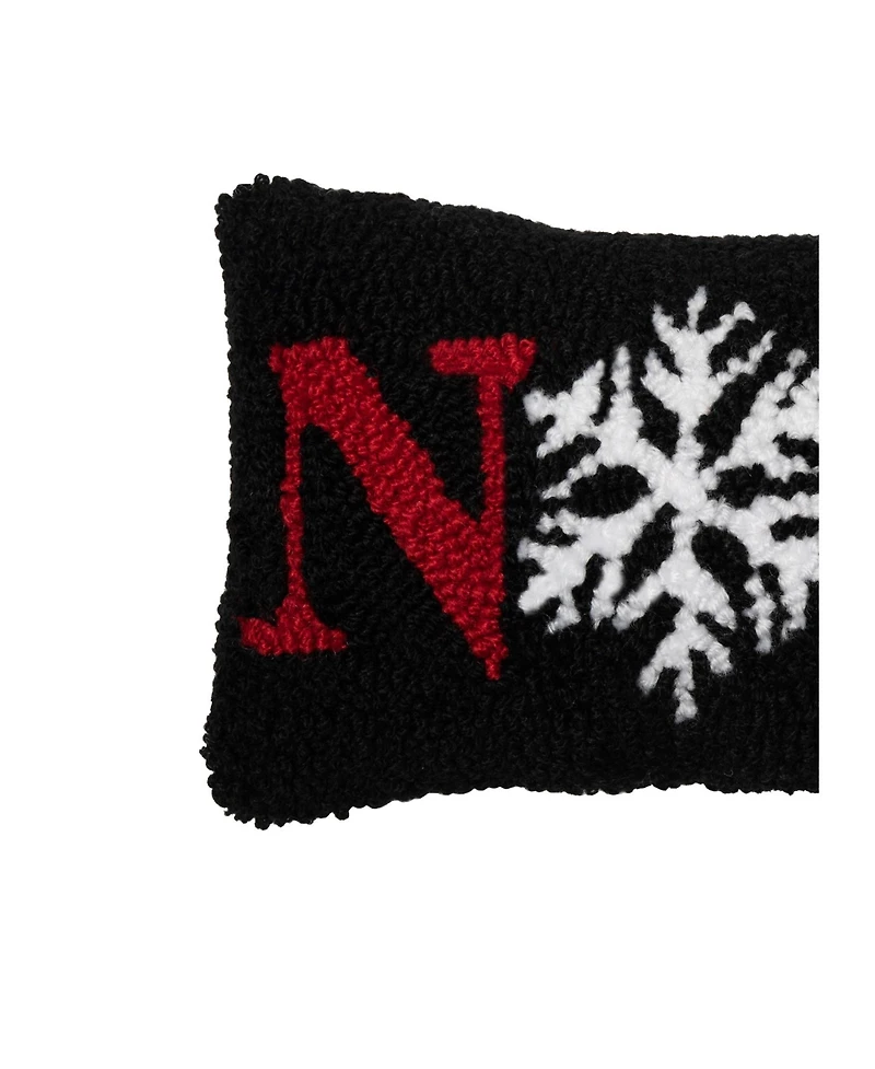C&F Home "Noel" Snowflake Hooked Christmas Mini Accent Pillow 6" x 12"