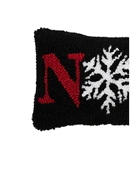 C&F Home "Noel" Snowflake Hooked Christmas Mini Accent Pillow 6" x 12"