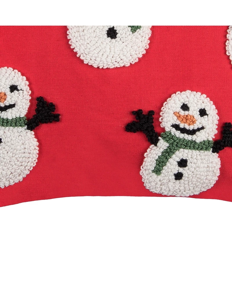 Snowman Party Hooked Christmas Accent Throw Pillow 18" x 18"