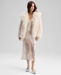 Now This Womens Shaggy Faux Fur Jacket Macys Exclusive