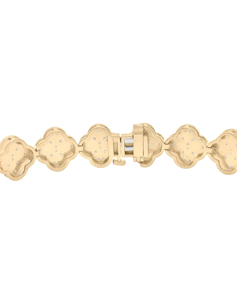 Macy's Clover Diamond Bracelet (1 ct. t.w.) in 14K Gold Plated Over Sterling Silver
