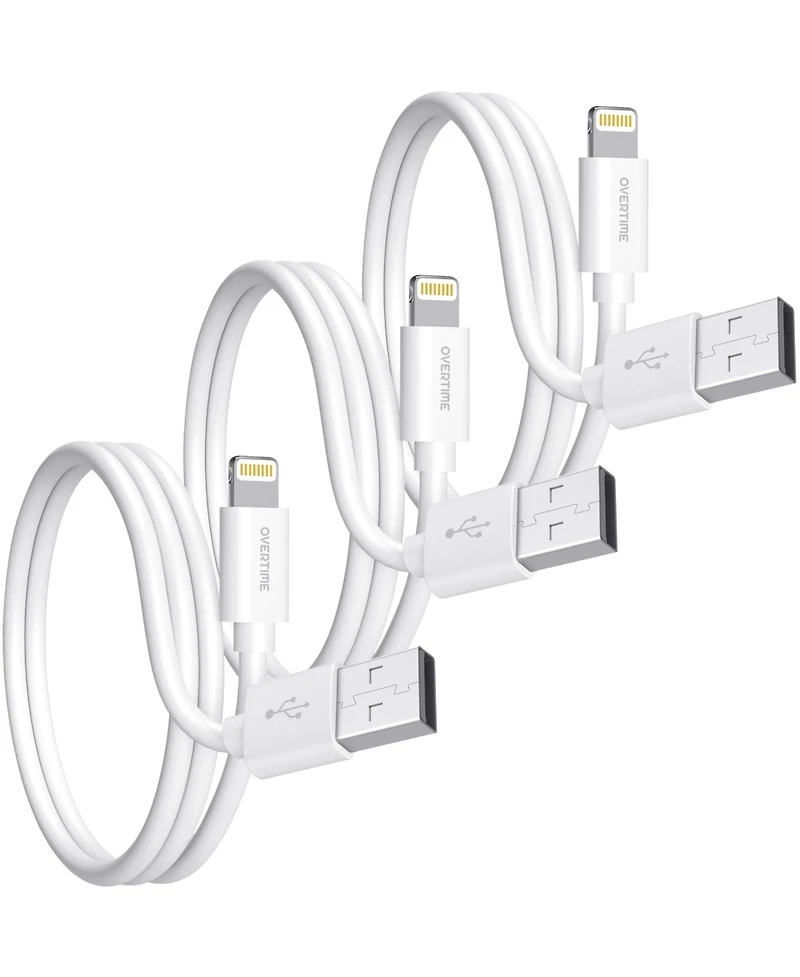 Overtime 4 Ft Lightning Cable 3-Pack Chargers (CE14541A)