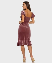 Alex & Sophia Women's Puff Sleeve Midi Dress