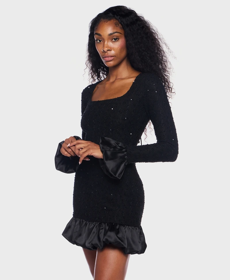 Alex & Sophia Women's Sequin Long Sleeve Dress