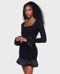 Alex & Sophia Women's Sequin Long Sleeve Dress