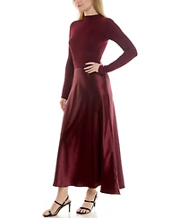 Taylor Women's Satin Twofer A-Line Sweater Dress