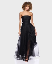 B Darlin Junior's Asymmetric Drape Strapless Dress
