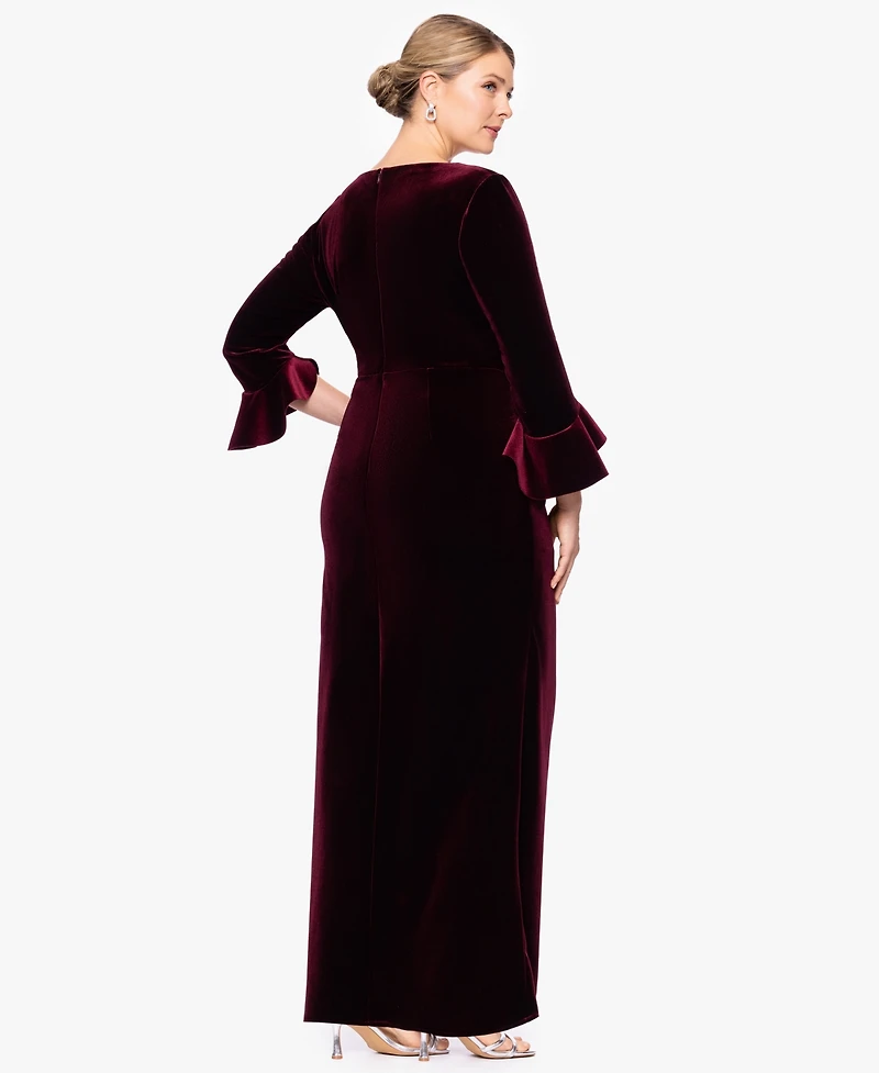Betsy & Adam Plus Sheath Long Sleeves Dress