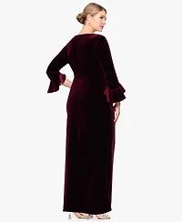 Betsy & Adam Plus Sheath Long Sleeves Dress