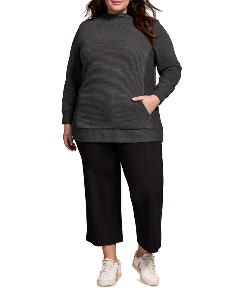 Tribal Plus Long-Sleeve Knit Tunic Sweater