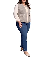 Tribal Plus Sleeveless Vest with Pockets Jacket