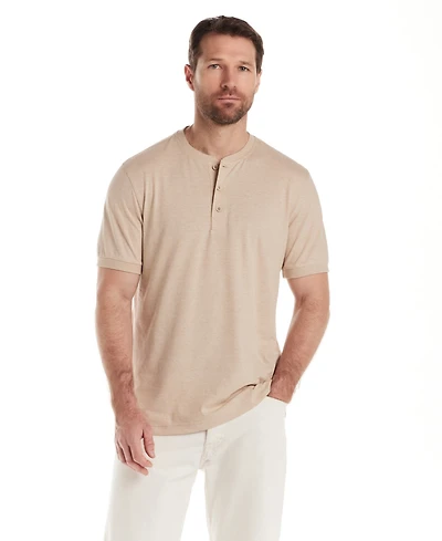 Weatherproof Vintage Men's Short Sleeve Microstripe Henley