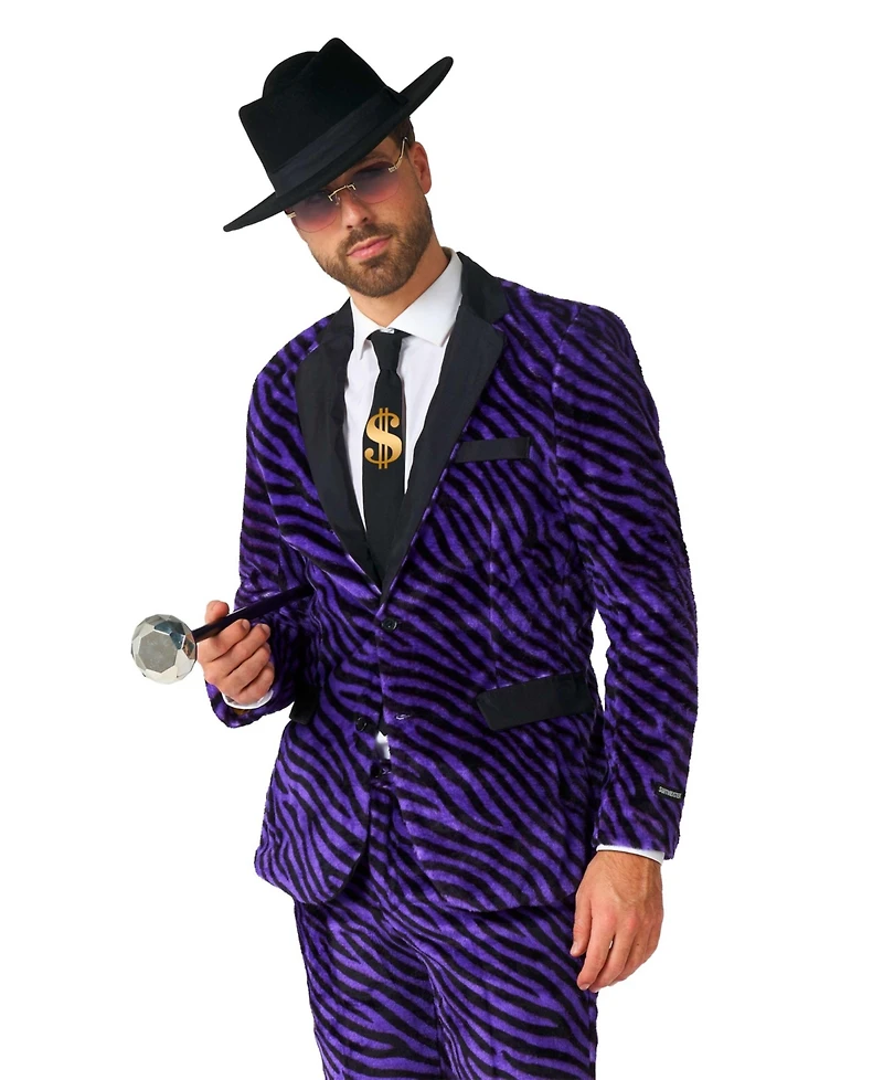 Suitmeister Men's Party Suit - Faux Fur Purple