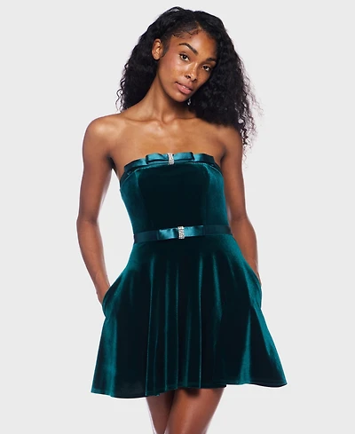 B Darlin Juniors' Strapless Bustier Bodycon Dress