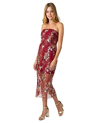 Sam Edelman Women's Floral Sequin Strapless Dress