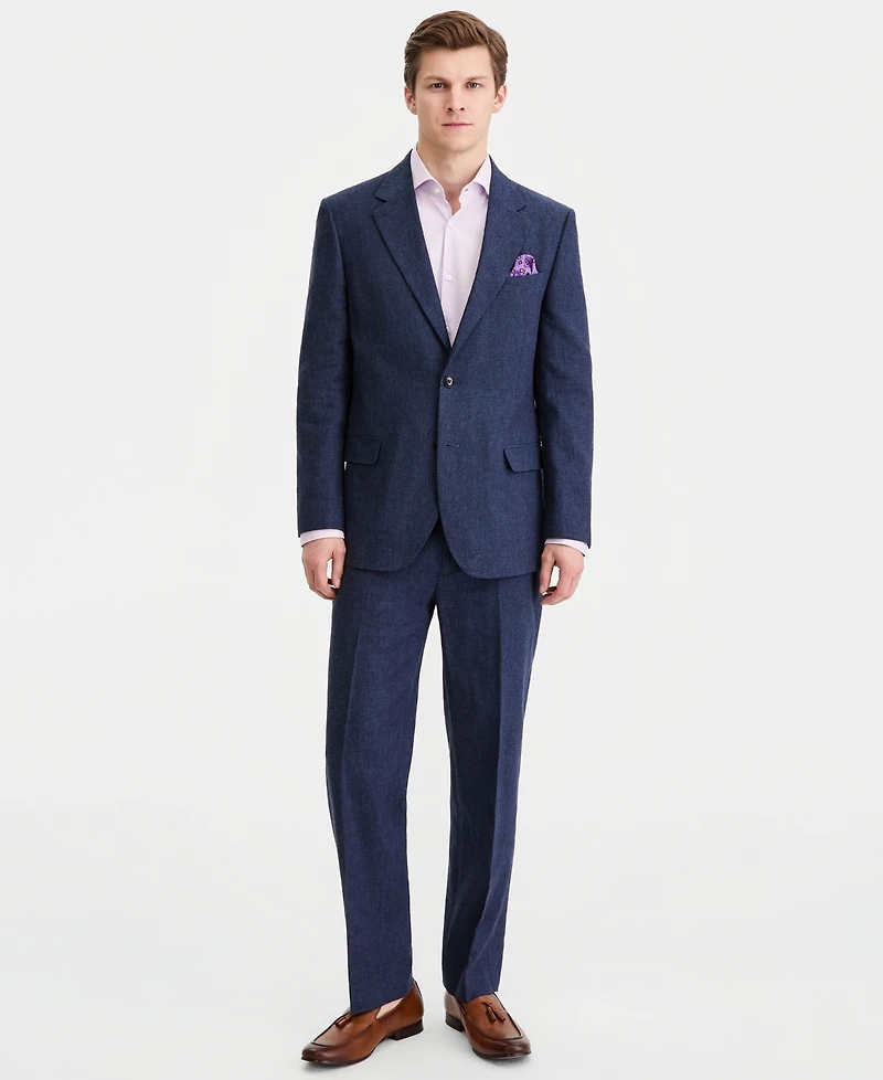 Nautica Men's Modern-Fit Cotton & Linen Nested Suit