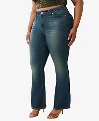 True Religion Women's Plus Becca Bootcut Big T Jean