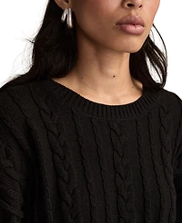 Lucky Brand Women's Cable Crew Neck Sweater