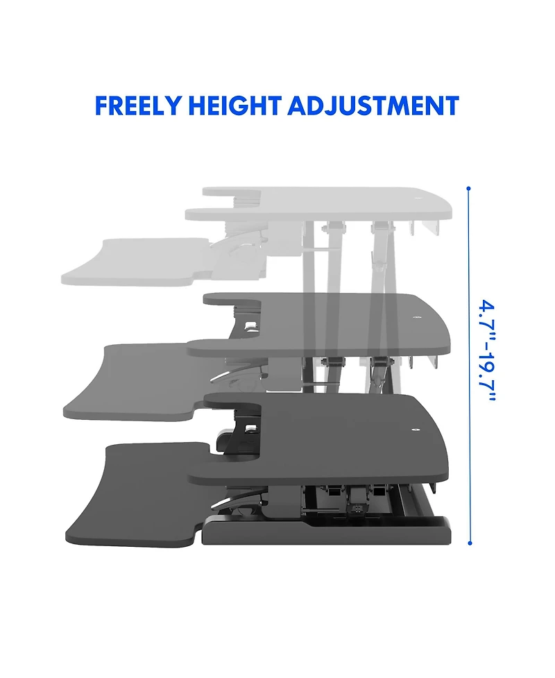 FlexiSpot M7 Series 28"W Manual Adjustable Standing Desk Converter, Black