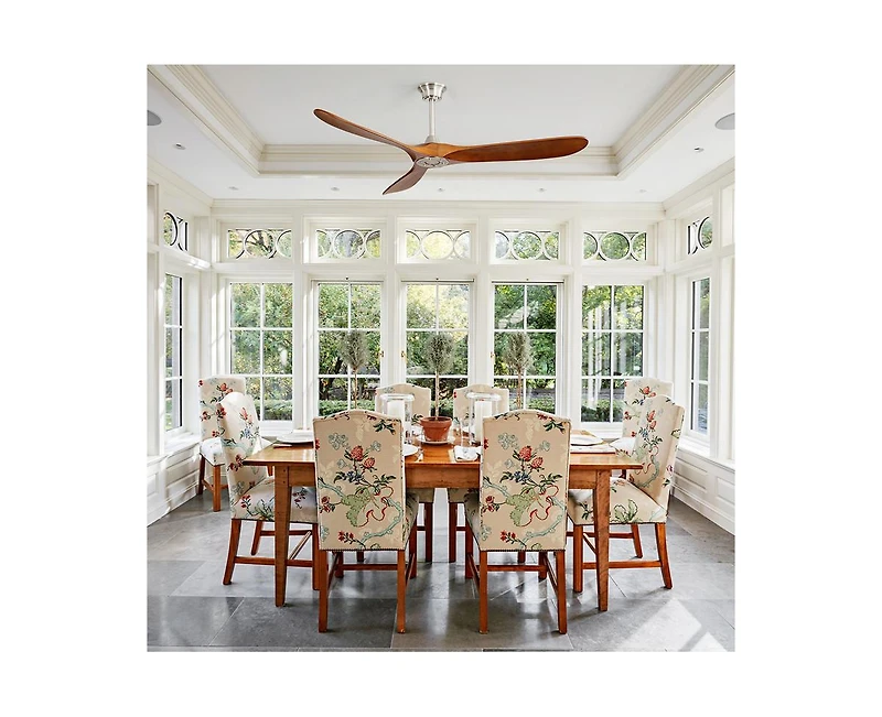 60-inch Modern Sand Nickel 3-Blade Ceiling Fans with Intelligent Remote Control and Timing Function