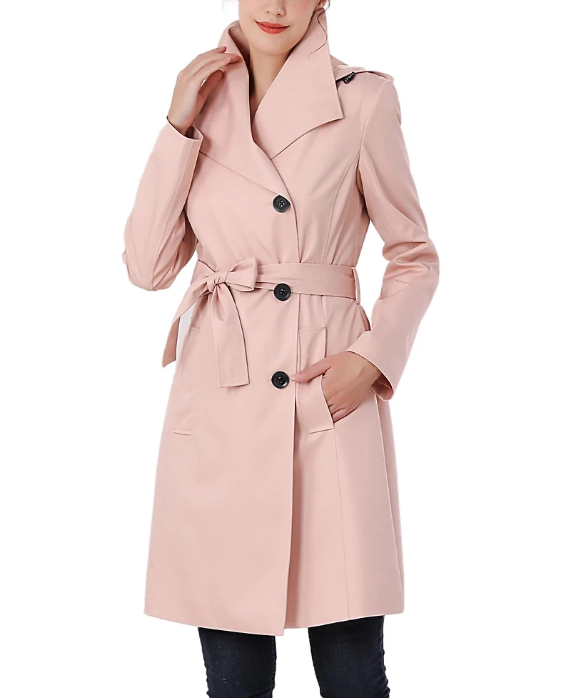 kimi + kai Women's Wing Collar Hooded Trench Coat