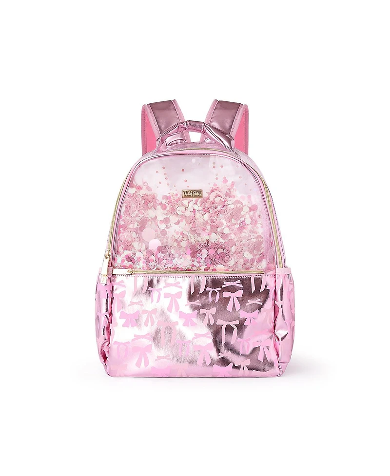 Packed Party Confetti-Filled Metallic Pink Backpack