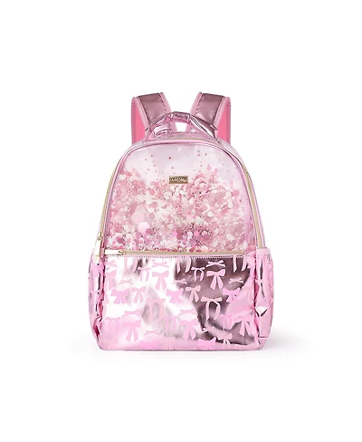 Packed Party Confetti-Filled Metallic Pink Backpack